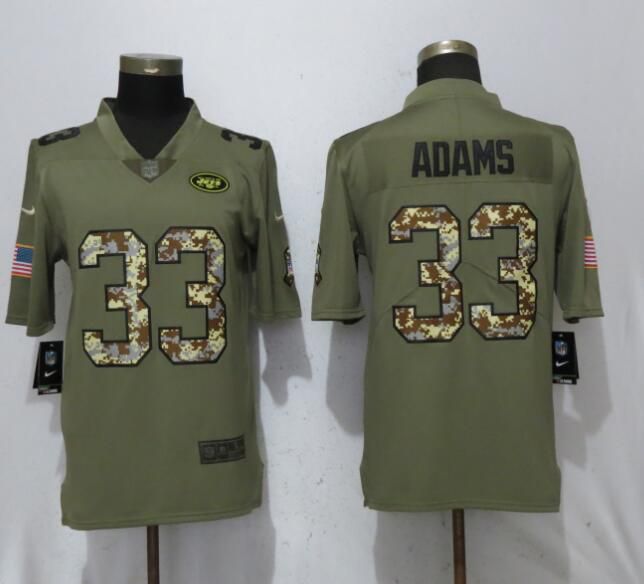 Men New York Jets #33 Adams Olive Camo Carson Salute to Service Limited Nike NFL Jerseys->new england patriots->NFL Jersey